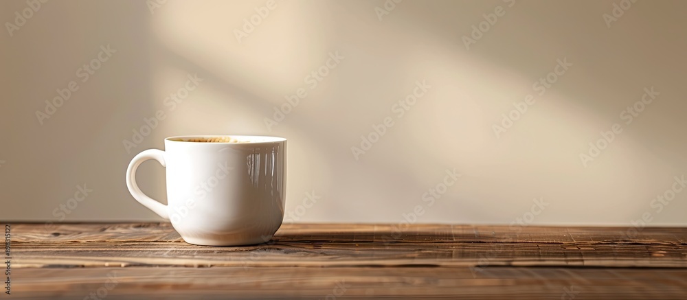 Leinwandbilder Coffee cup on the table with a blank background for text or graphics creating a copy space image