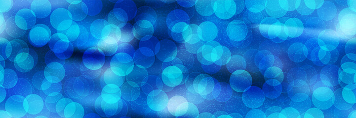 Festive electric blue bg with overlay circle seamless pattern and grainy texture. Cobalt festive abstract vector background with gradient mesh and glow effect