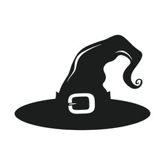 A Halloween witch hat silhouette vector