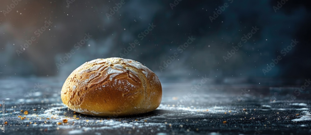 Poster Bread on a dark backdrop with ample copy space image