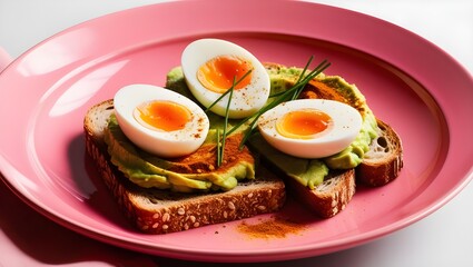 A vibrant Instagram worthy avocado toast arranged artfully.generative.ai 