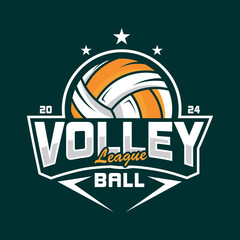 Volleyball sport logo design vector illustration