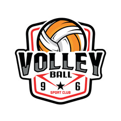 Volleyball sport logo design vector illustration