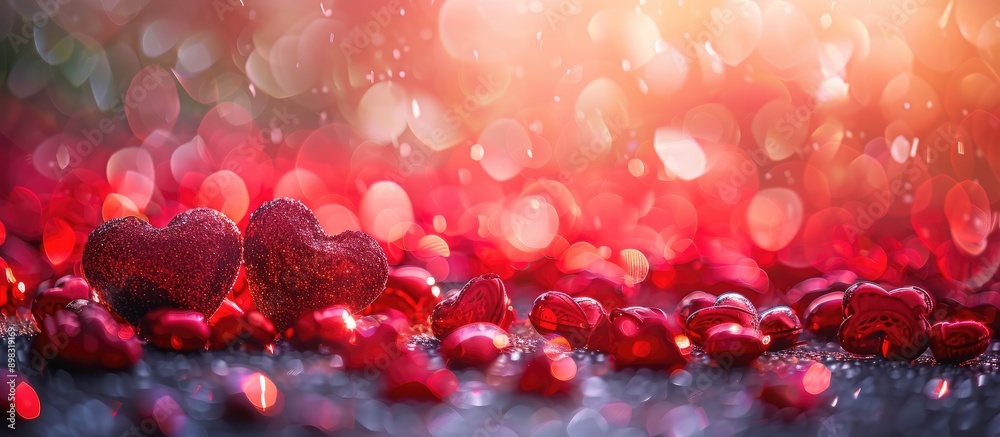Aufkleber background adorned with hearts perfect for a romantic copy space image