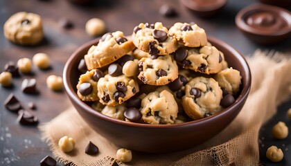 Healthy Vegan Chickpea Cookie Dough with Chocolate Chips
