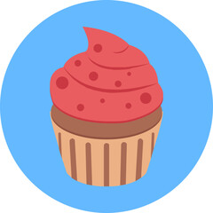 Cupcake vector icon in rounded style 