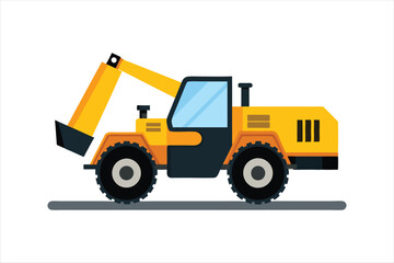  realistic Telehandler Construction vehicle vector artwork illustration