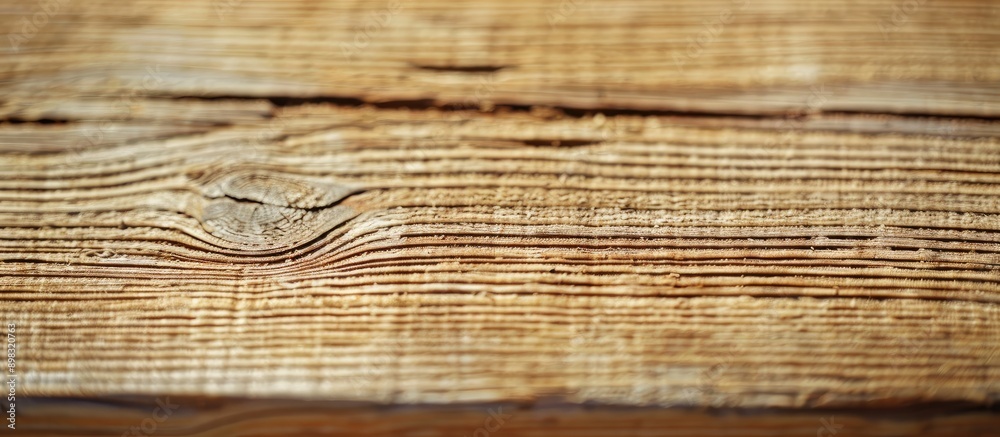 Poster close up of a textured light colored pine board with selective focus providing an empty area for tex