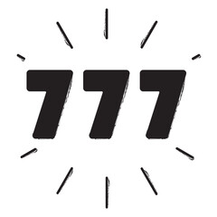 777 brush strokes on a white background. Vector illustration.