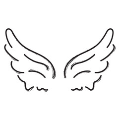 angel brush strokes on a white background. Vector illustration.