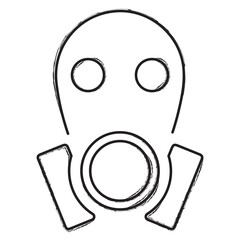 gas mask brush strokes on a white background. Vector illustration.