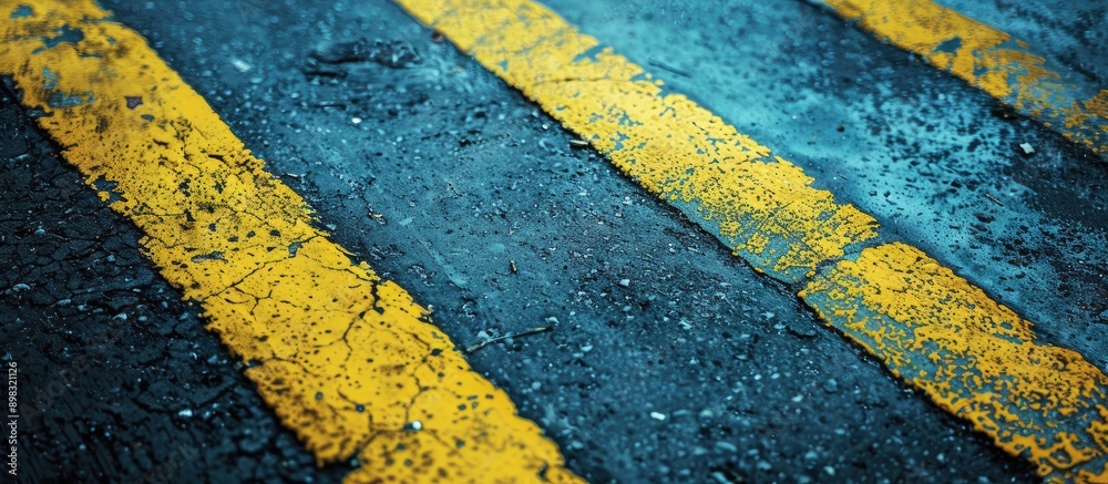 Poster detailed traffic paint on a cement floor with ample copy space image