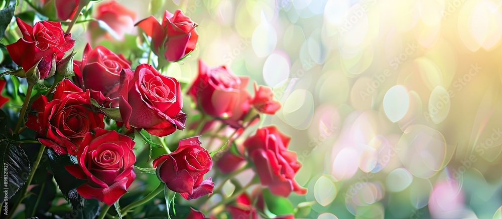 Poster a bunch of red roses with copy space image available