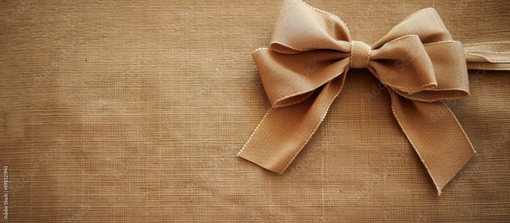 Poster close up of a bow tied on brown recycled paper with copy space image