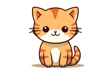 Obraz premium Cute cartoon orange tabby cat