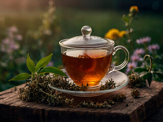 The comforting sensation of drinking herbal tea, emphasizes its calming properties and unique flavors.