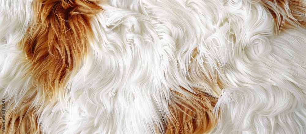 Aufkleber Close up of a natural background with texture patterns in white and brown fur ideal for including copy space image