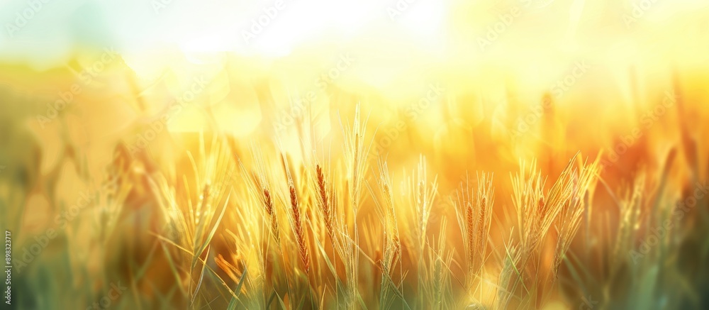 Poster blurred cornfield view creating an abstract background with plenty of copy space image