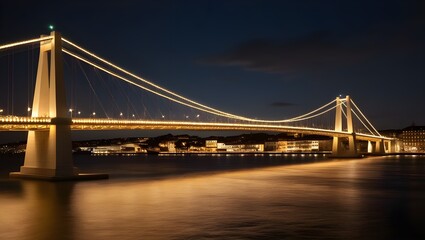 Fototapeta premium A serene and majestic nighttime scene featuring the bridge.generative.ai 