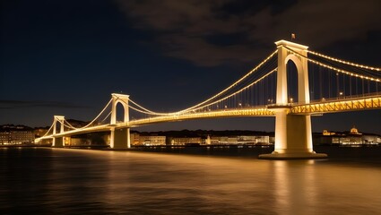 Fototapeta premium A serene and majestic nighttime scene featuring the bridge.generative.ai 