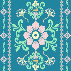 Oriental ethnic geometric. Ikat pattern. Design for background, rug, wallpaper, clothing, wrap, batik, fabric, embroidery style illustration