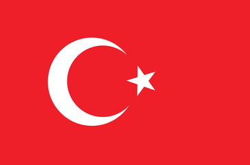 Türkiye flag. Turkey flag. Turkish national pride symbol. Vector Illustration. 