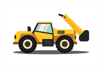  realistic Telehandler Construction vehicle vector artwork illustration
