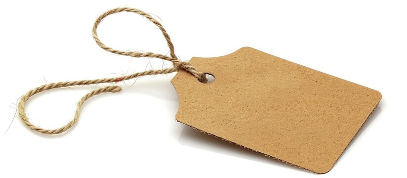 Cardboard tag label isolated on a white background with copy space image
