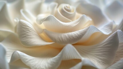  Close-up of a white rose with soft focus on its petal center