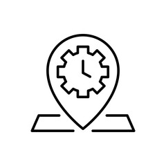 Work location outline icons, minimalist vector illustration ,simple transparent graphic element .Isolated on white background