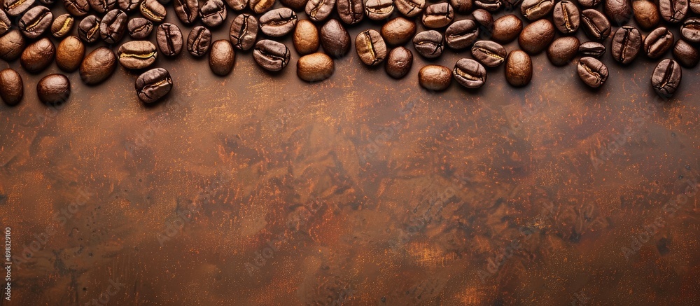 Aufkleber coffee beans that have been roasted displayed in a copy space image