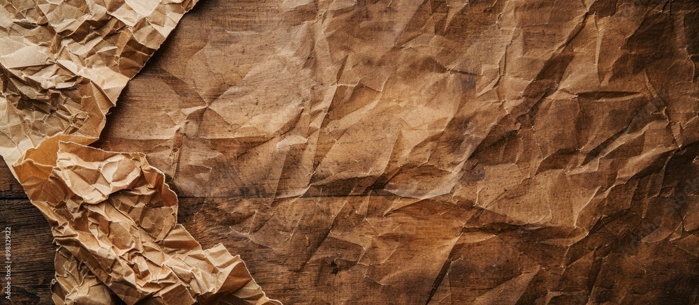 Poster crumpled brown paper with copy space image