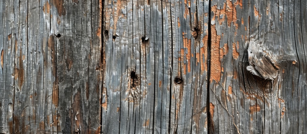 Poster Close up image of weathered wood displaying distinctive textures suitable for adding text with empty areas for overlays. Creative banner. Copyspace image