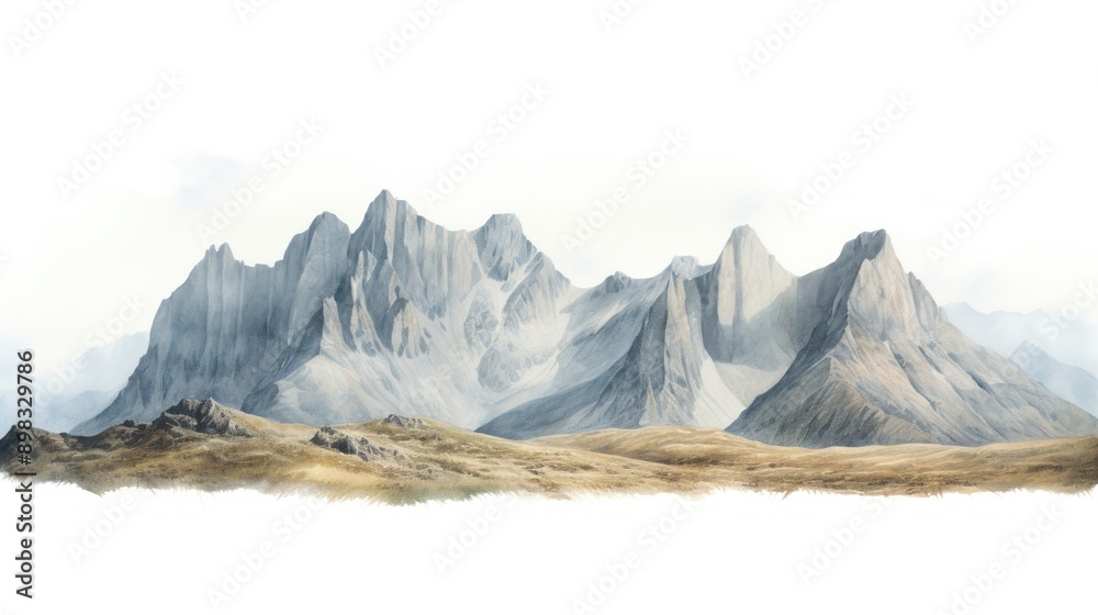 Sticker majestic mountain landscape illustration