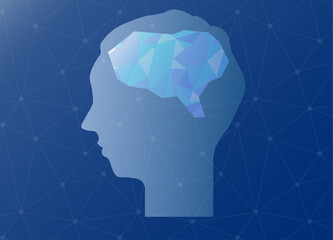 脳・AI・人工知能のイメージのイラスト（青系）