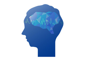 脳・脳波・AI・人工知能のイメージのイラスト