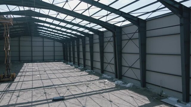 Metal building construction interior