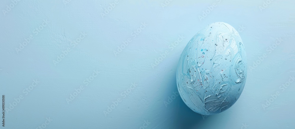 Aufkleber top down view of a blue painted easter egg frame providing room for text on a flat surface. creative