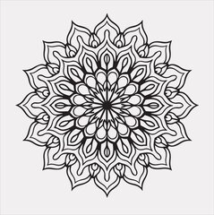 mandala silhouette vector on a white background