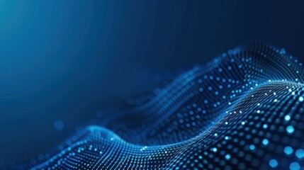 Blue background with wave and dots pattern