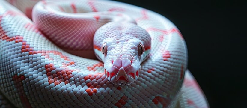 Albino python snake with space for copy in image