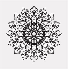 mandala silhouette vector on a white background