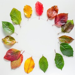 A vibrant garland crafted from an array of autumn leaves