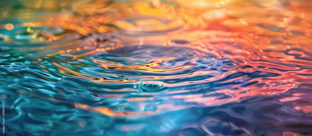 Poster Color merging in water producing an abstract copy space image