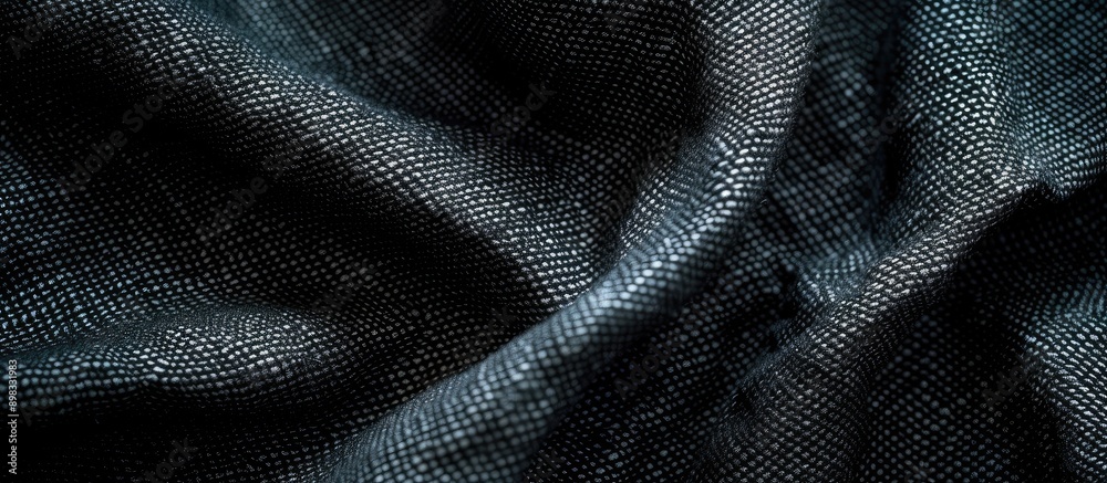 Aufkleber Close up of a black fabric surface texture pattern with a blank area for additional content like a copy space image