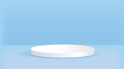 Blue Background and Podium. 