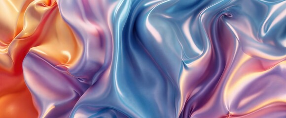 Obraz premium Abstract Satin Swirls in Vibrant Hues