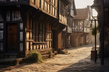 Fototapeta premium Town friendly medival wooden.