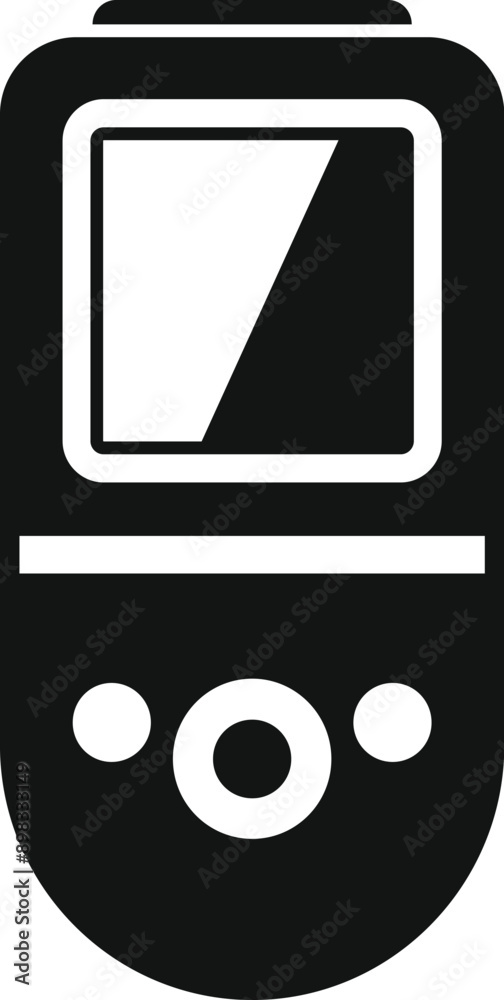 Poster simple icon of a portable video game console with a d pad and buttons