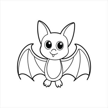recommend clip art: COLORING BOOK BIG EYES BAT VECTOR